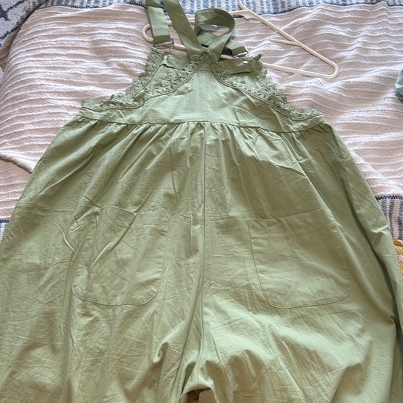 On A Whim Lace Detail Overalls - Picture 9 of 10